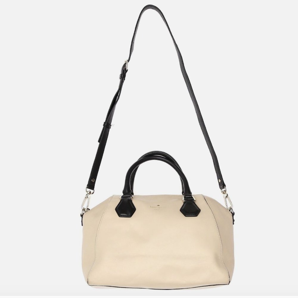 Kate Spade New York Womens Ivory Leather Crossbody Handbag 4336